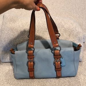 Vintage Coach Purse, Chelsea, powder blue, leather